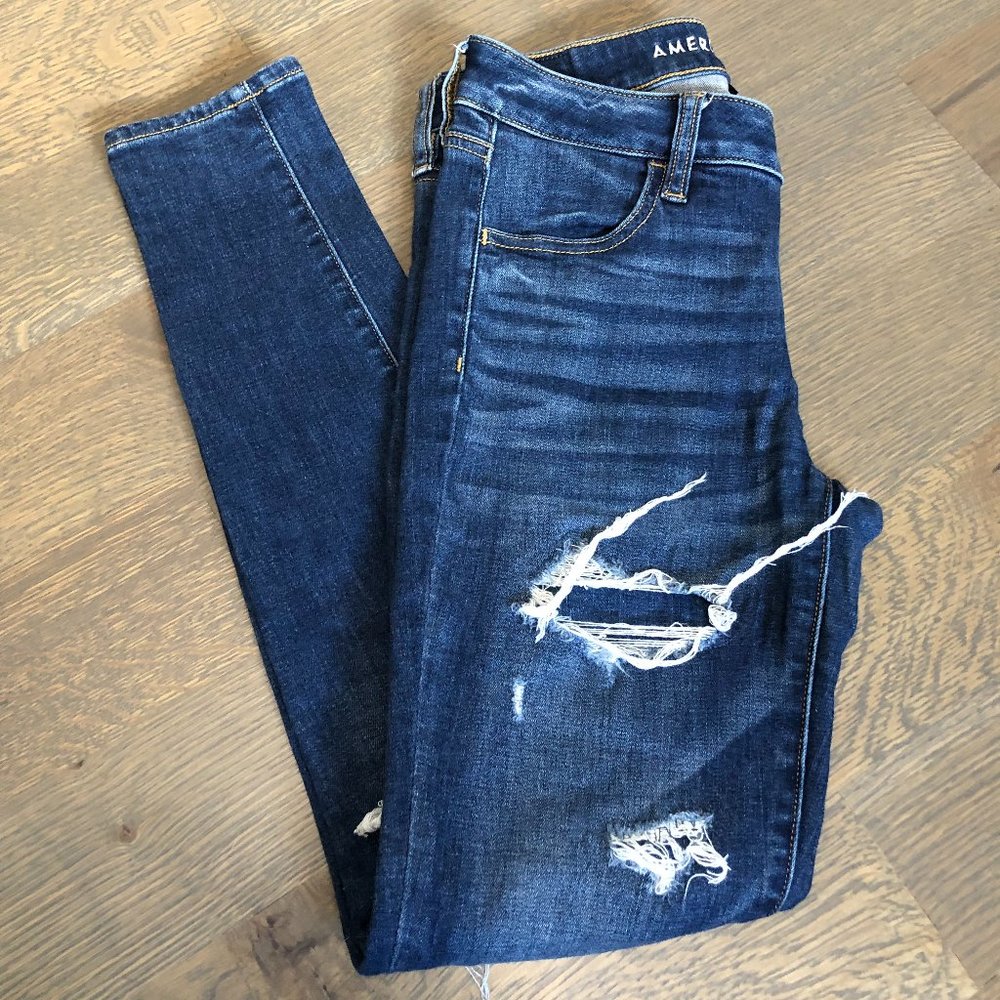 American Eagle Next Level Stretch Distressed Skinny Jeans - Size 4